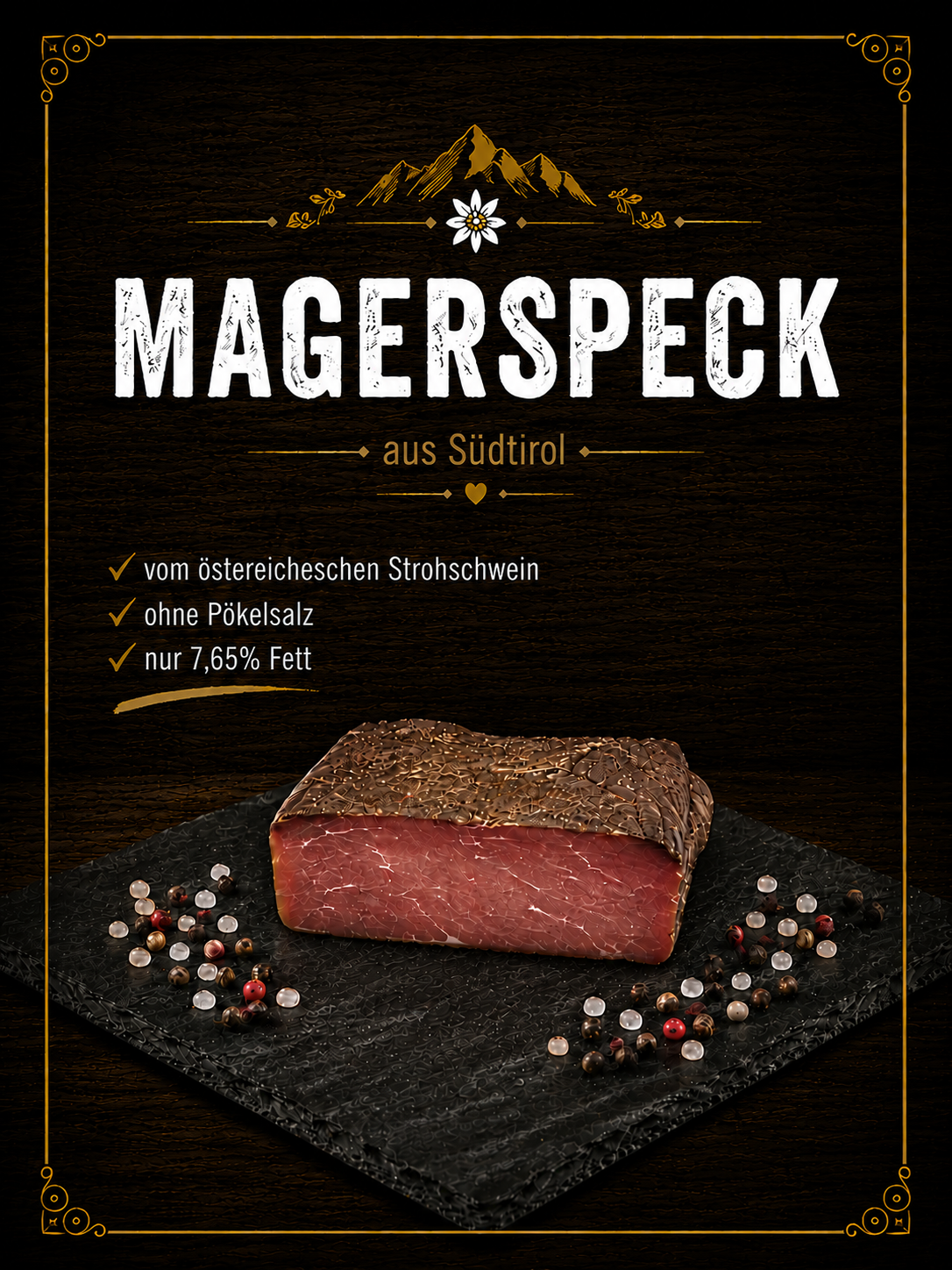 Lean bacon from straw-fed pigs without curing salt